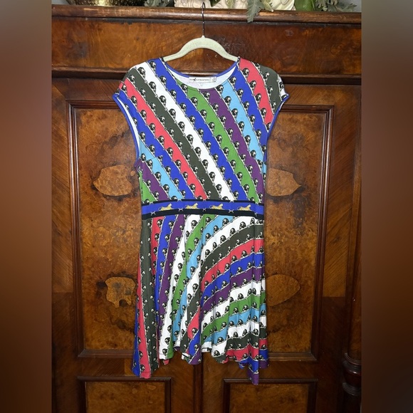 EUC Mary Katrantzou- Colorful Striped Lion and Leopard Dress. Size XL - Picture 1 of 6